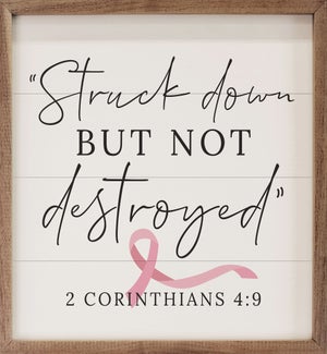 Struck Down Ribbon 2 Corinthians 4 9 White